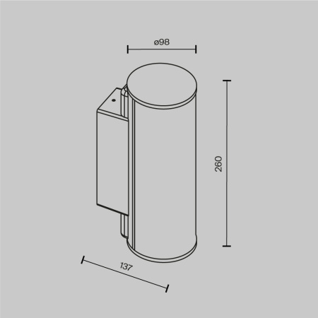 Настенный светильник (бра) 12Вт 3000К Графит IP54 Rock O434WL-L12GF3K Outdoor Maytoni