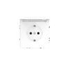 Розетка встраиваемая Voltum S70 с заземлением, защитными шторками и крышкой 16А, (белый глянцевый)