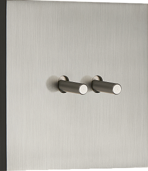 Donel N96 Переключатель на 2 тумблера, Цилиндр, 10AX 250V, Вороненая сталь, серия DT