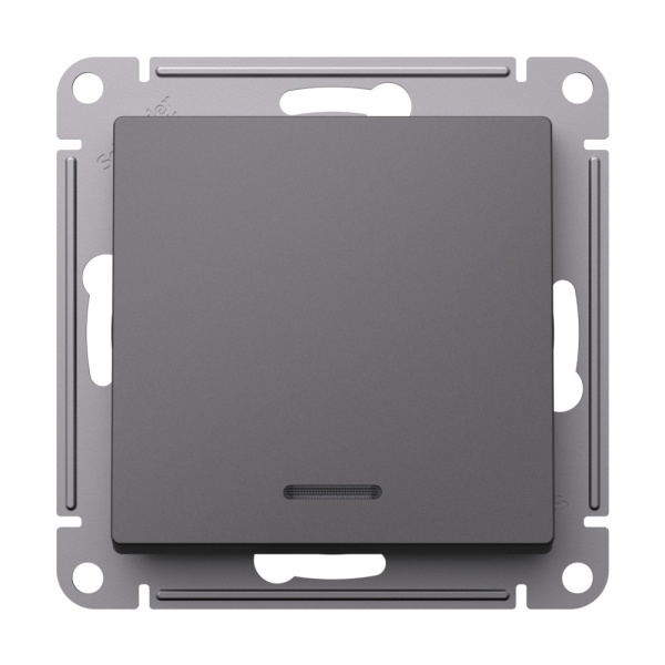 ATLASDESIGN 1-кл ПЕРЕКЛЮЧАТЕЛЬ с подсветкой, сх.6а, 10АХ, механизам, БАЗАЛЬТ Schneider Electric