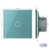 Сенсорный проходной радиоуправляемый выключатель 1 клавиша 1 пост Зеленый Livolo