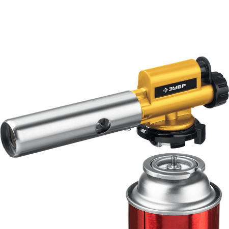 Газовая горелка ГПМ-800 цельнометаллическая, с пьезоподжигом, на баллон с цанговым соединением, 1300°C, Профессионал ЗУБР