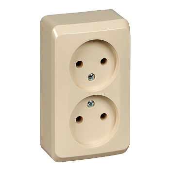 ЭТЮД Розетка ОУ 2-ая без заземления без шторок 16А кремовый IP20 Schneider Electric