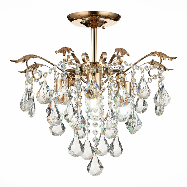 Светильник потолочный Французское золото/Прозрачный E27 4*60Вт SLE160202-04 EVOLUCE