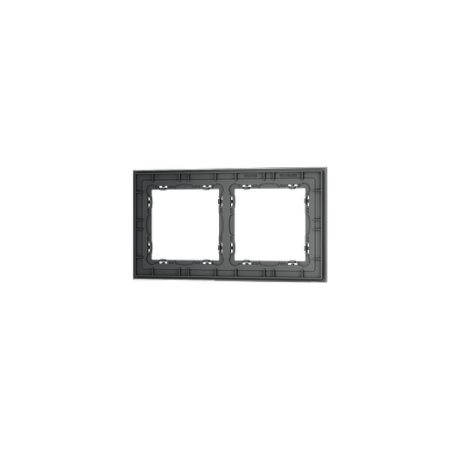 Рамка стеклянная Voltum S70 на 2 поста, (графит, стекло)