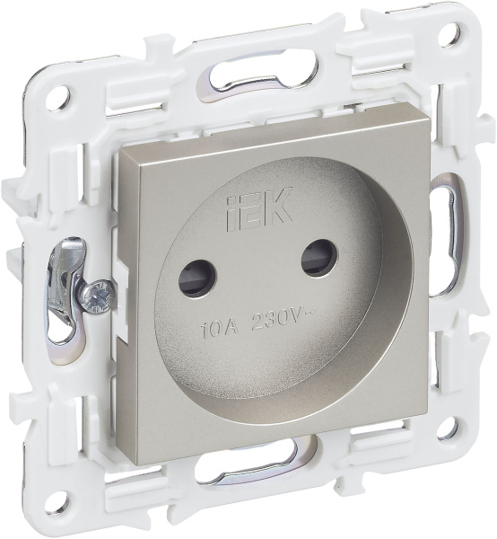 SKANDY Розетка без заземления с защитными шторками 10А SK-R01Sh шампань IEK