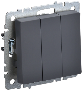 BRITE Выключатель 3-клавишный 10А ВС10-3-0-БрГ графит IEK BRITE Выключатель 3-клавишный 10А ВС10-3-0-БрГ графит IEK