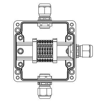 Взрывозащ. клемм. коробка из полиэстера TBE-P-03-(6xCBC.2)-1xPABMP(A)(C)(D)1Ex e IIC Т5 Gb / Ex tb IIIC T95°C Db IP66 DKC
