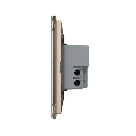 Сенсорный выключатель Livolo 3 клавиши 1 пост Золотой UK стандарт VL-B603-3AG