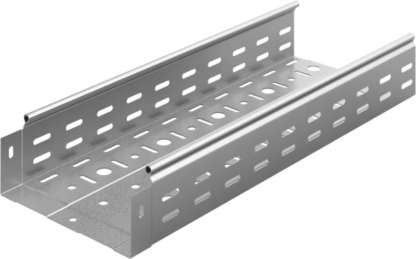 Металлический лоток перфорированный 200х80х3000, толщ. 1,0 мм, Сендзимир цинк Ostec