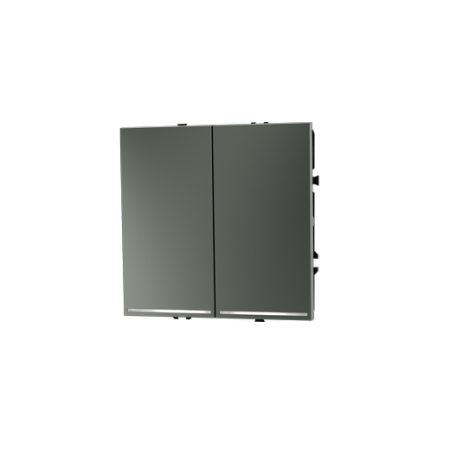 Проходной переключатель встраиваемый Voltum S70 двухклавишный с подсветкой 10А, (титан)