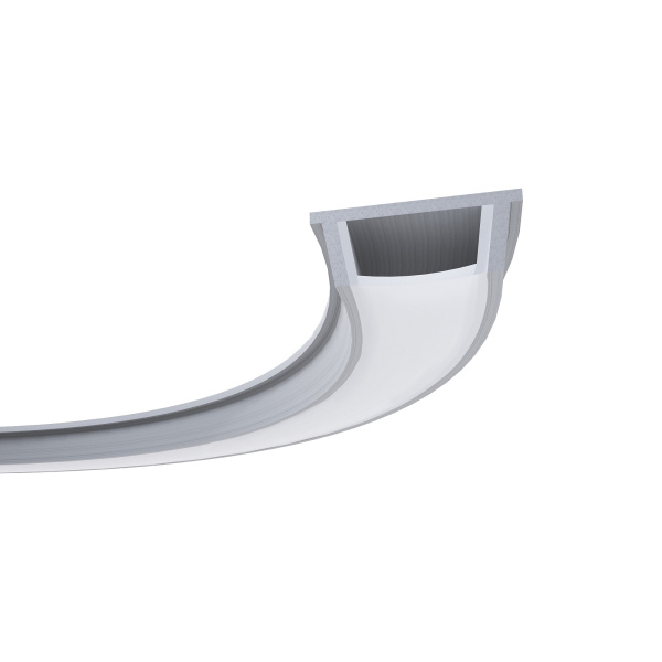 GM-08-35 Профиль алюминиевый для светодиодной ленты, анод., П-образный, гибкий, накладной, серебро, 17,2х5,9мм, 2м, шир. ленты до 10мм, инд... APEYRON