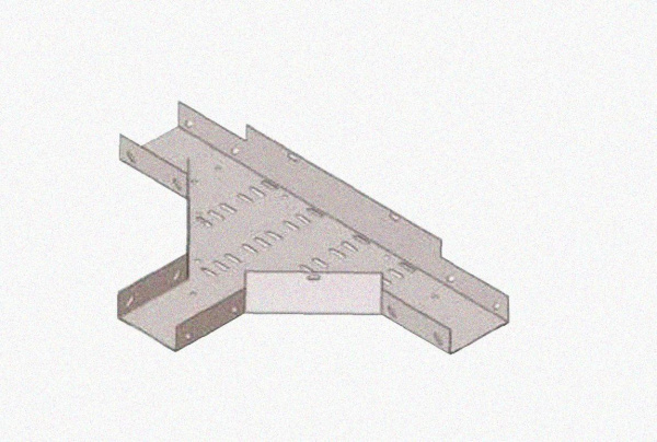 Лоток тройниковый замковый перфорированный ОТЗ 400х65 УТ1,5, оцинкованный лист, S1,5
