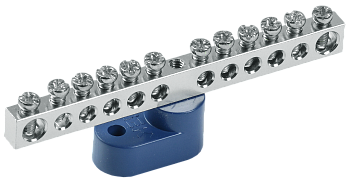 Шина N "ноль" на одном угловом изоляторе с никелевым покрытием ШНИ-6х9-14-У1-С IEK