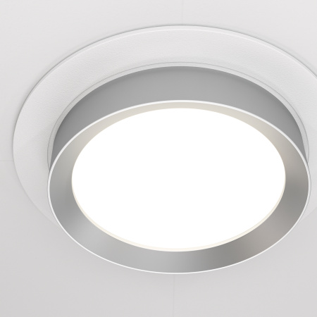 Встраиваемый светильник 1*GX53 15Вт Белый с Серебром IP20 Downlight DL086-GX53-RD-WS Technical Maytoni