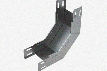 Лоток замковый глухой КСЗГ 400х80-90 УХЛ1 для поворота трассы вниз на 90, оцинкованный лист, S1,5