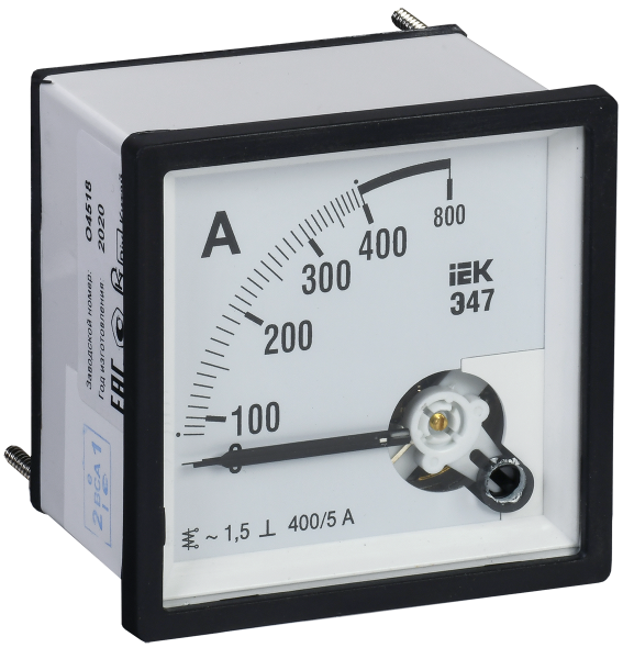 Амперметр аналоговый Э47 400/5А класс точности 1,5 96х96мм IEK