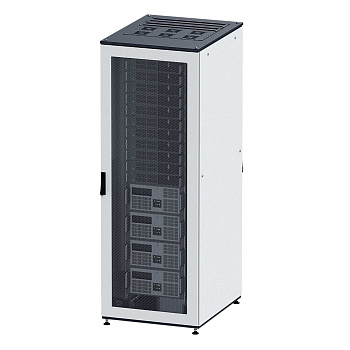 Собранный напольный 19" IT-CQE, 42U 600х800 двери перф/перф, RAL7011/7035 DKC