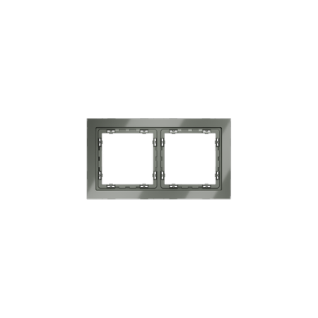 Рамка стеклянная Voltum S70 на 2 поста, (титан, стекло)