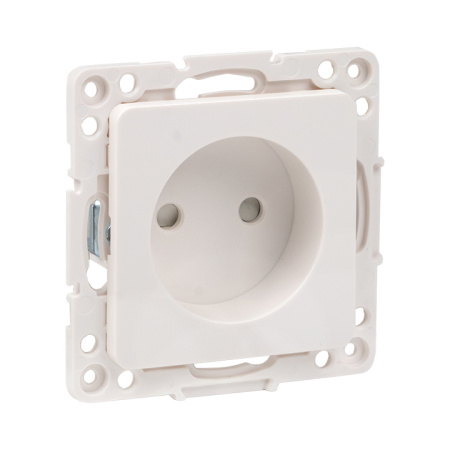 Стокгольм Механизм Розетки 1-местной б/з 10 А белый с защ, штор, EKF