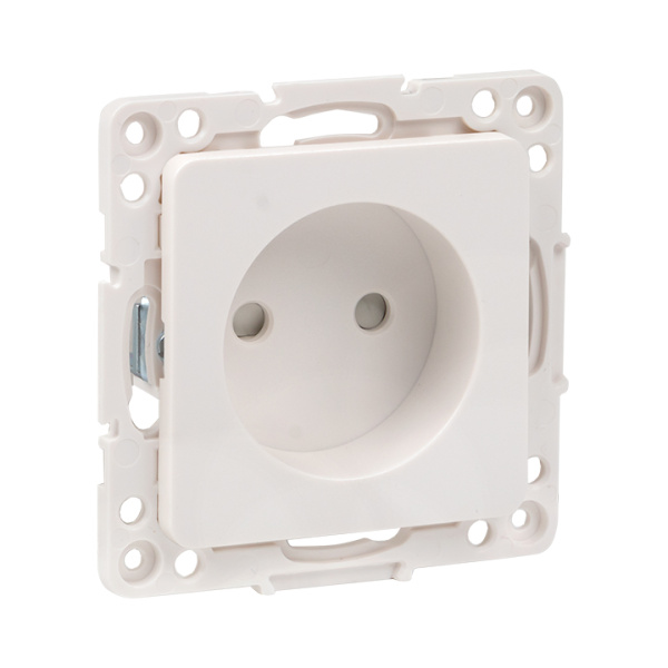 Стокгольм Механизм Розетки 1-местной б/з 10 А белый с защ, штор, EKF