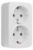 Минск Розетка 2-местная ОП 16А с заземлением белая Basic EKF