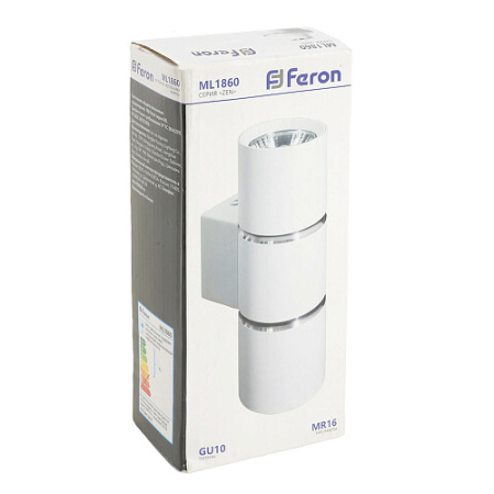 Светильник настенный 35W, 230V, 2*GU10, белый, хром ML1860 Feron