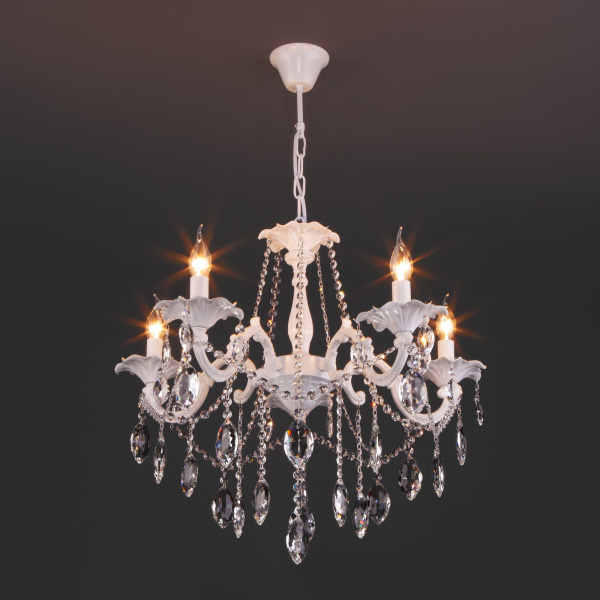 Классическая подвесная люстра 5*E14 60Вт белый IP20 Veletta (10108/5 белый) Eurosvet