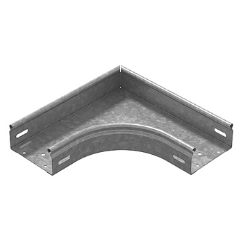 Угол плоский плавный универсальный 90 град. к лотку 500х80, толщ. 1,5 мм, гор. цинк Ostec