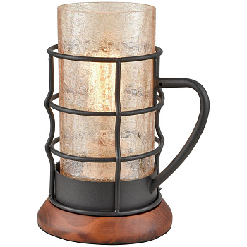 Настольная лампа Дуб, Черный/Янтарный E27 1*40Вт 561-704-01 VELANTE