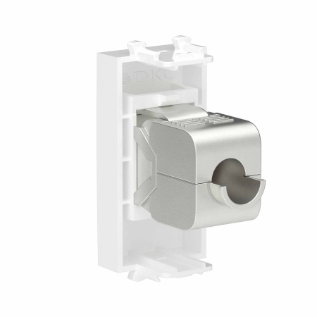 Компьютерная розетка RJ-45 без шторки модульная, кат.6А экранированная, "Avanti", "Белое облако", 1 модуль DKC