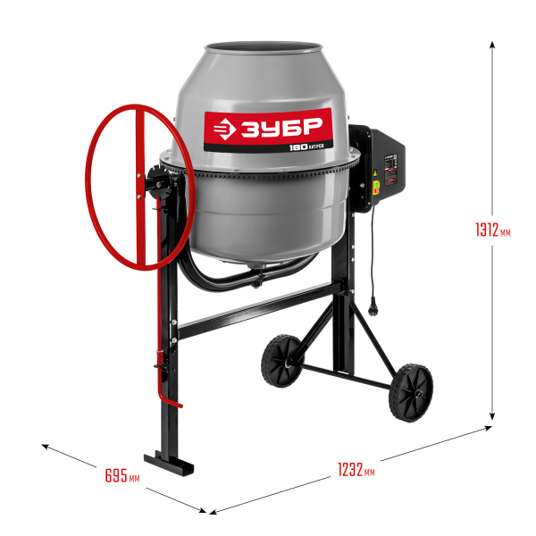 Бетономешалка БМЧ-180, 180 Л ЗУБР