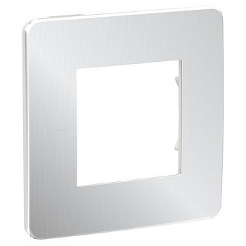 Unica Studio Рамка универсальная 1 пост . хром/белый IP21 Schneider Electric