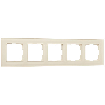 Favorit Рамка на 5 постов (молочный, стекло) Werkel