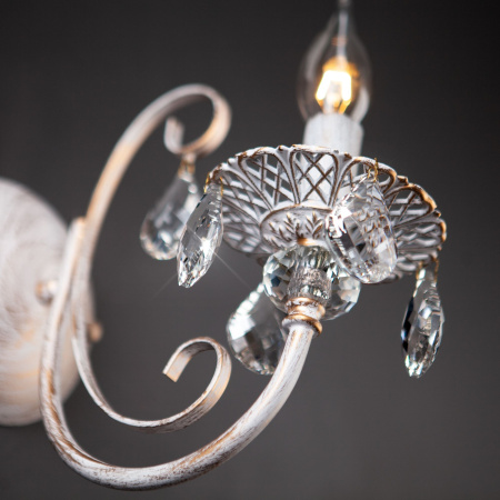 Бра с хрусталем 1*E14 60Вт белый с золотом IP20 Alda (3305/1 белый с золотом) Eurosvet