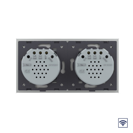 Сенсорный радиоуправляемый выключатель 4 клавиши (2-2), 2 поста Серый Livolo