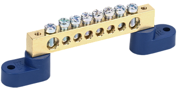 Шина N "ноль" на двух угловых изоляторах ШНИ-8х12-8-У2-С IEK