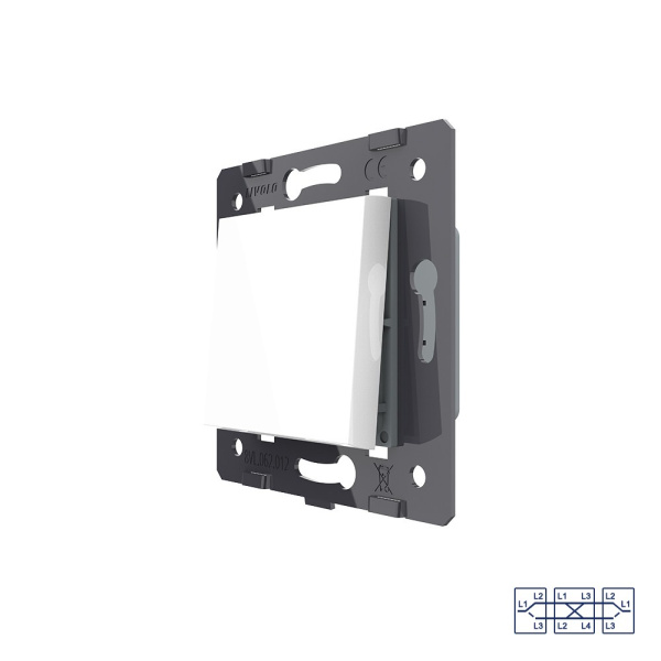 Клавиша перекрестного механического выключателя, цвет белый (механизм) Livolo