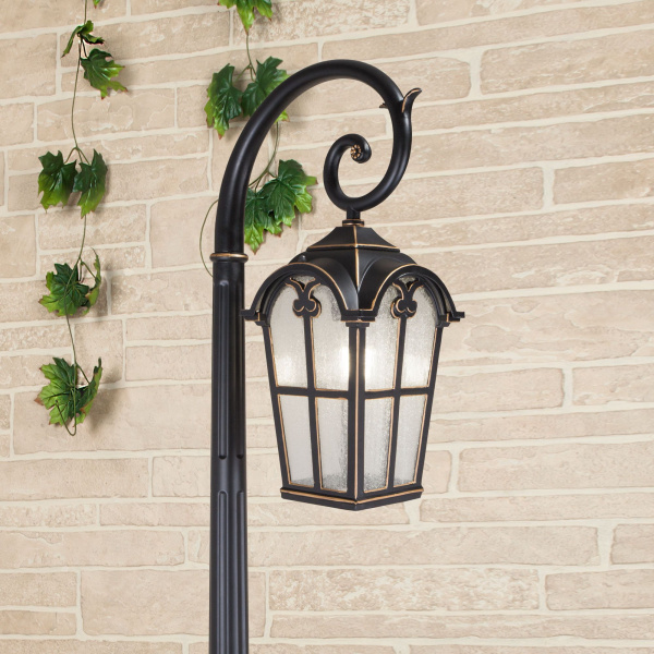 Уличный светильник на столбе 1*E27 черное золото IP33 Mira F (a047187) Elektrostandard