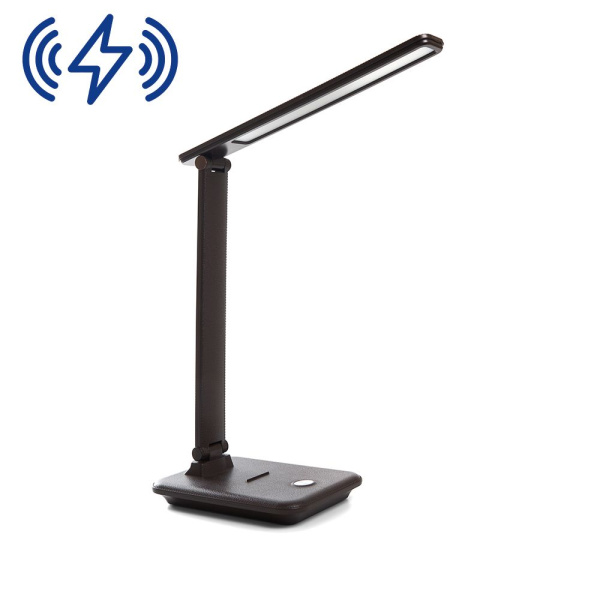 Настольный светодиодный светильник Feron DE1728 25W, 3000-6000К, 100-240V, коричневый