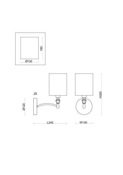 Настенный светильник (бра) 1*E14 40Вт Никель IP20 Riverside FR1007WL-01N Freya