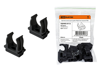 Крепеж-клипса для трубы ПНД 20 мм (10 шт.) черная TDM