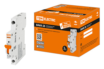 Выключатель автоматический ВА МОД ВА60-26-14 1П 20А 4,5кА С компакт TDM
