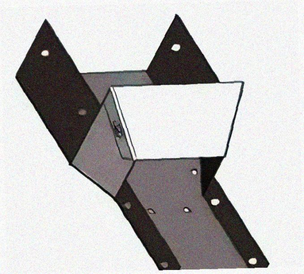 Лоток переходной замковый ЛПЗ 100х100-50х50 УТ1,5, оцинкованный лист, S1,5