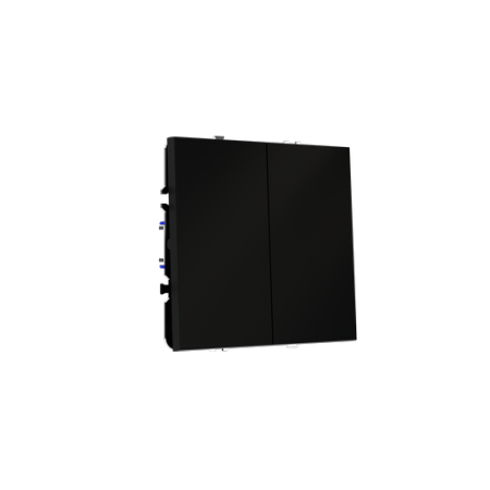 Выключатель встраиваемый Voltum S70 двухклавишный 10А, (черный матовый)