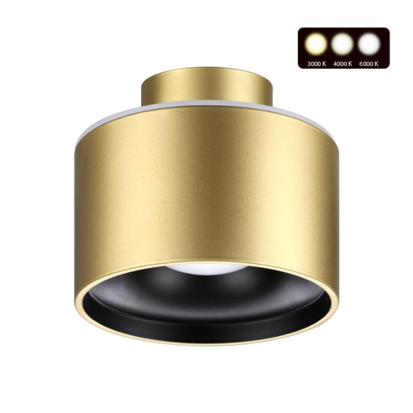 Св-к накл.с перекл.цв.темп.IP20 LED 3000К/4000К/6000К 12W вниз+3W вверх бронз GIRO NOVOTECH