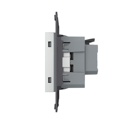 Розетка электрическая с заземлением защитными шторками 16A, зажимы, цвет серый (механизм) Livolo