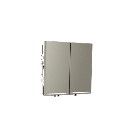 Выключатель встраиваемый Voltum S70 двухклавишный с подсветкой 10А, (шелк)