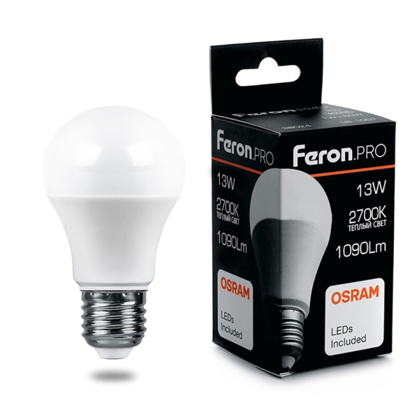 Лампа светодиодная Feron.PRO LB-1013 Шар E27 13W 2700K Лампа светодиодная Feron.PRO LB-1013 Шар E27 13W 2700K