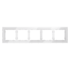 Рамка стеклянная Voltum S70 на 5 постов, (белый, стекло)